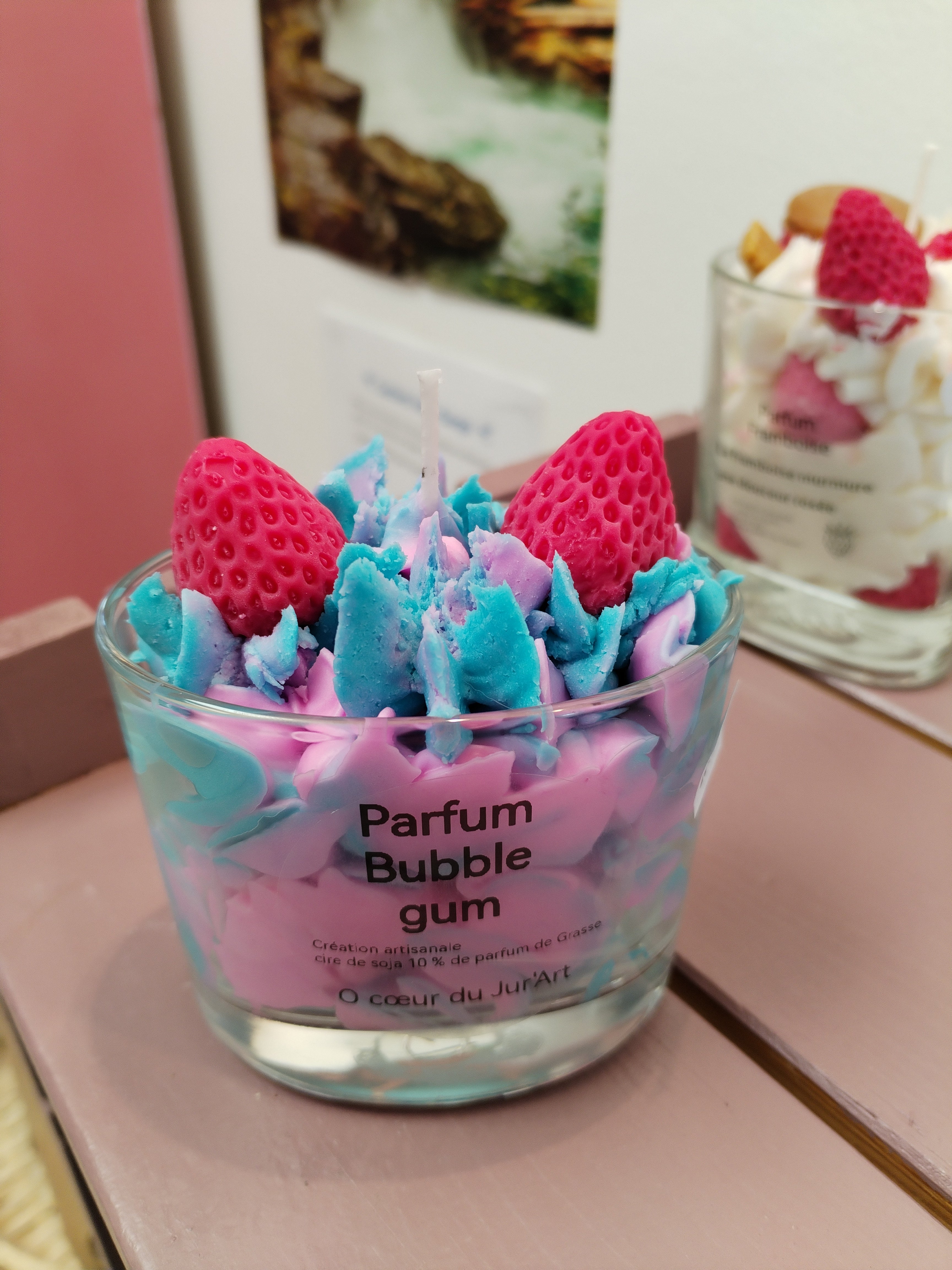 Bougie Artisanale Bubble Gum - Cire de Soja Naturelle