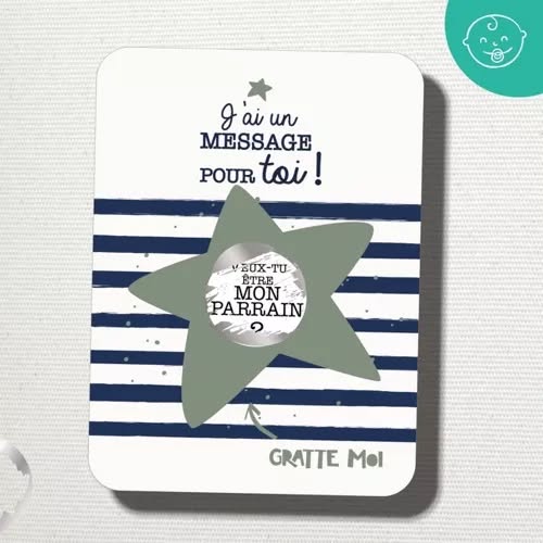 Carte à Gratter - Parrain, Marraine ou Anniversaire