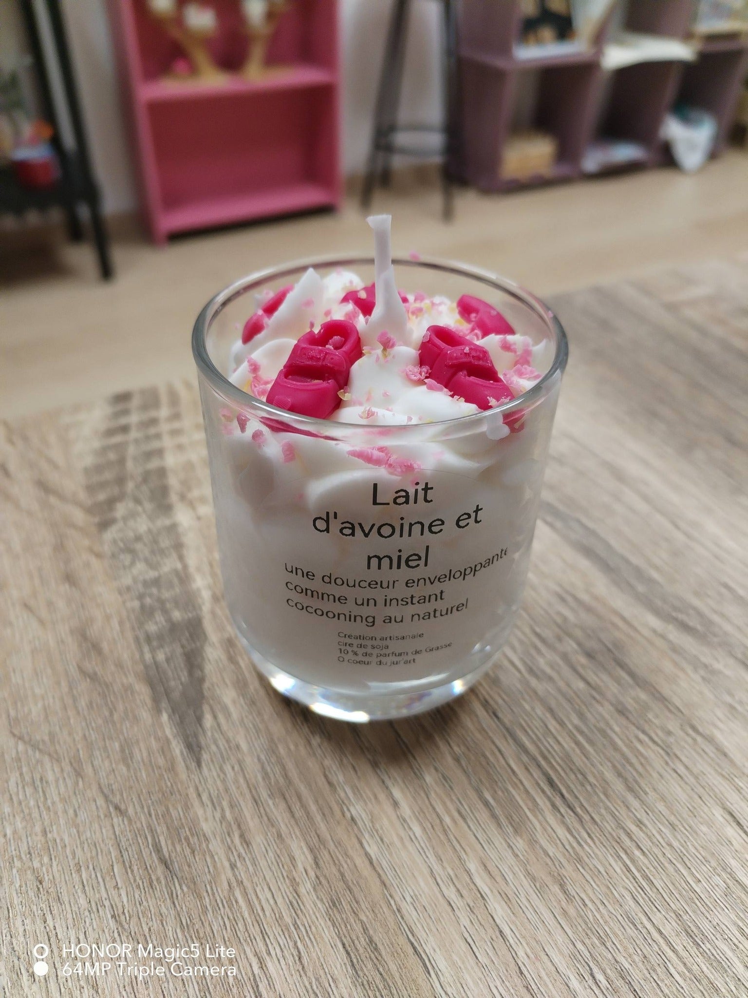 Bougie Artisanale Lait d'Avoine et Miel - Cire de Soja