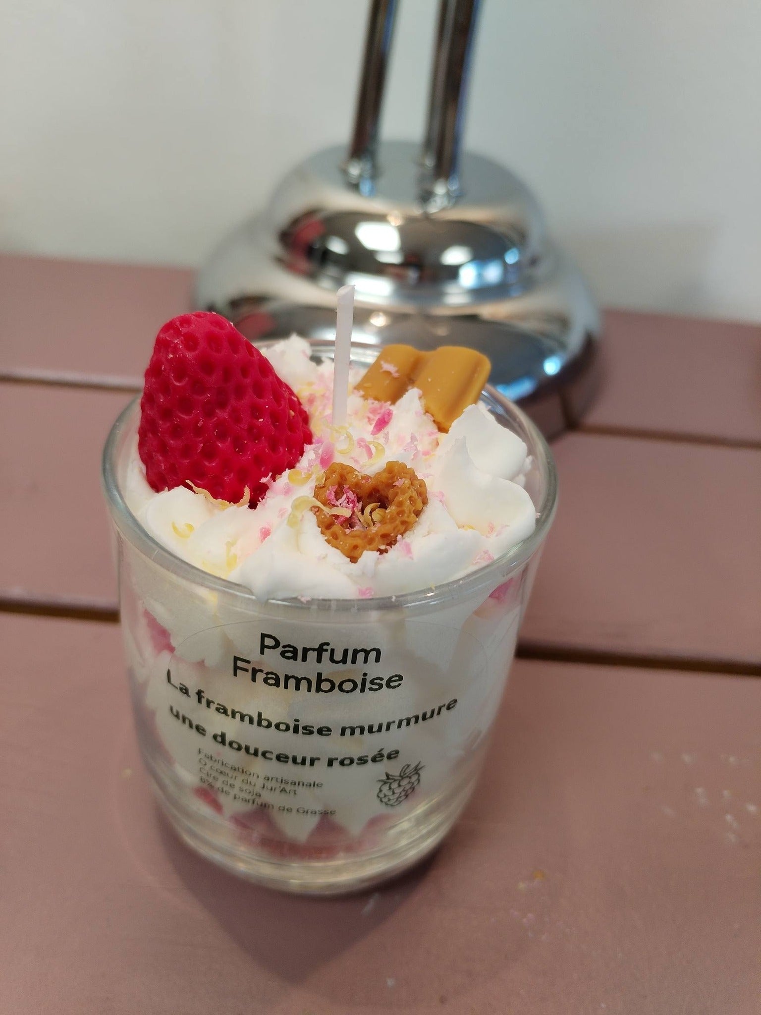 Bougie Artisanale Framboise - Cire de Soja Naturelle