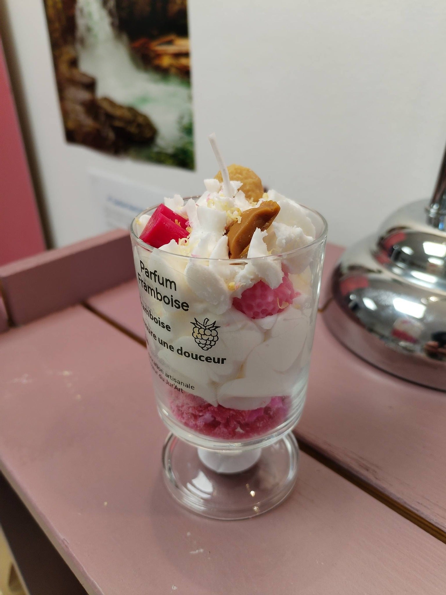 Bougie Artisanale Framboise - Cire de Soja Naturelle