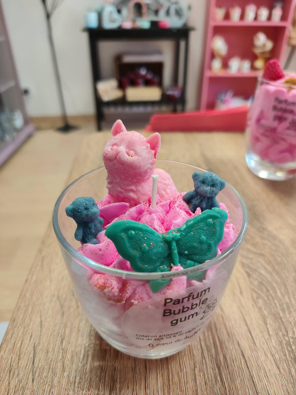 Bougie gourmande naturelle parfum Bubble gum
