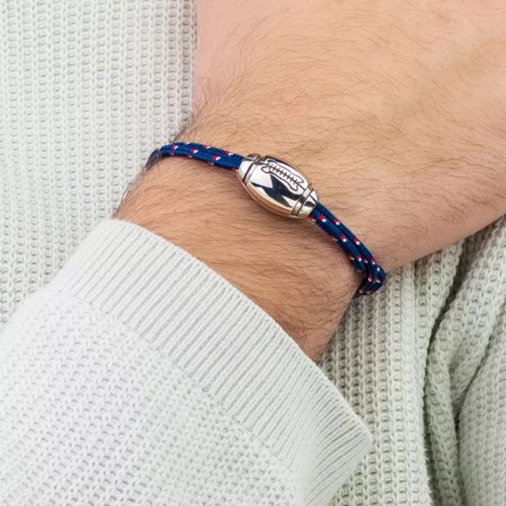 Bracelet Rugby Homme Artisanal - Bleu Blanc Rouge
